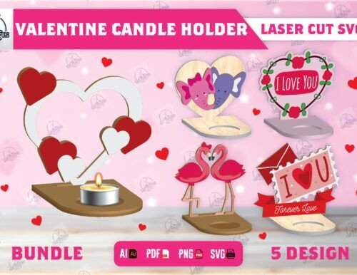 Paquete De Portavelas Para San Valentin 3 Creativo Digital